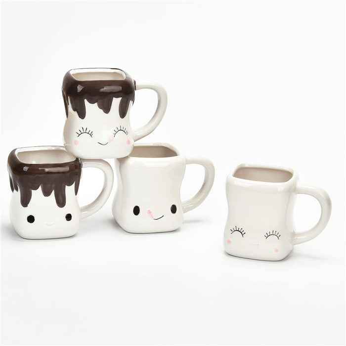 Marshmallow Expression AI Flower Pot - Smart Decorative Ceramic Planter