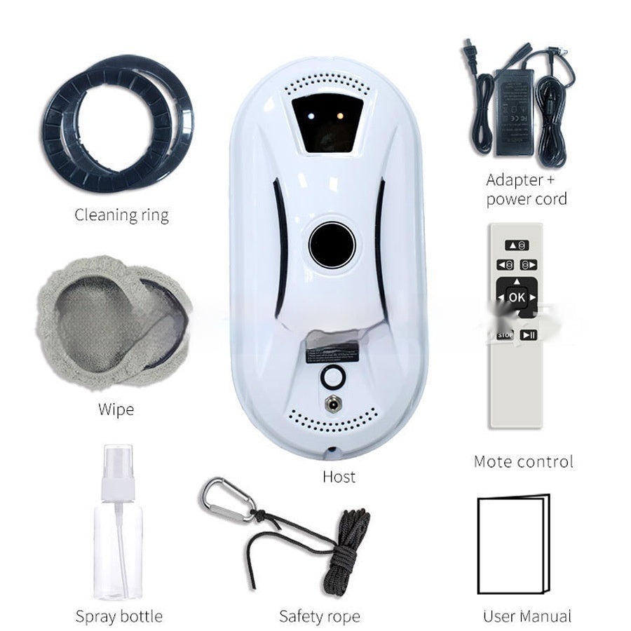Automatic Window Cleaning Robot - Smart AI Route & Remote Control