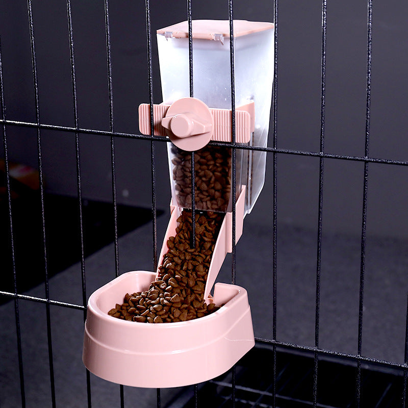 Minimalist Space-Saving Hanging Automatic Pet Feeder - Cage Mounted
