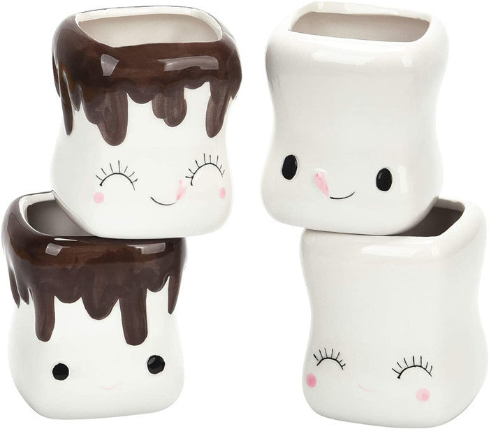 Marshmallow Expression AI Flower Pot - Smart Decorative Ceramic Planter