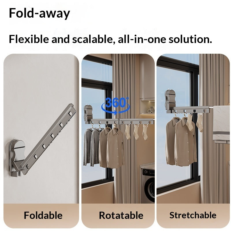 Double-Suction-Cup Travel Portable Clothes Drying Rack