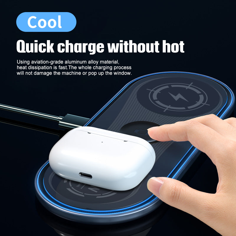 New Flat 3-in Wireless Charger 15W Ambient Light