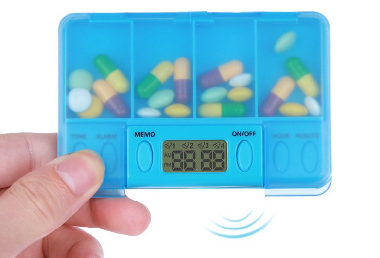 Smart Bluetooth Pill Box Reminder - App Sync & Alarm Notification