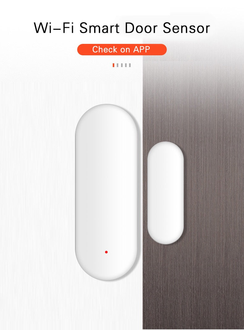 Smart WiFi Door & Window Sensor Alarm - Tuya App Control & Battery Operated