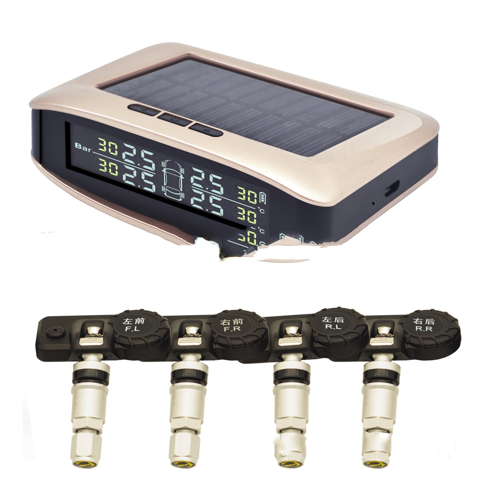 Tire Pressure Monitor Multifunctional Wireless Solar