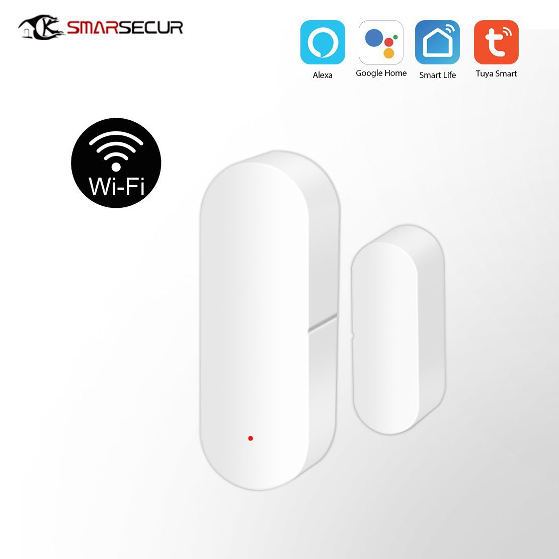 Smart WiFi Door & Window Sensor Alarm - Tuya App Control & Battery Operated