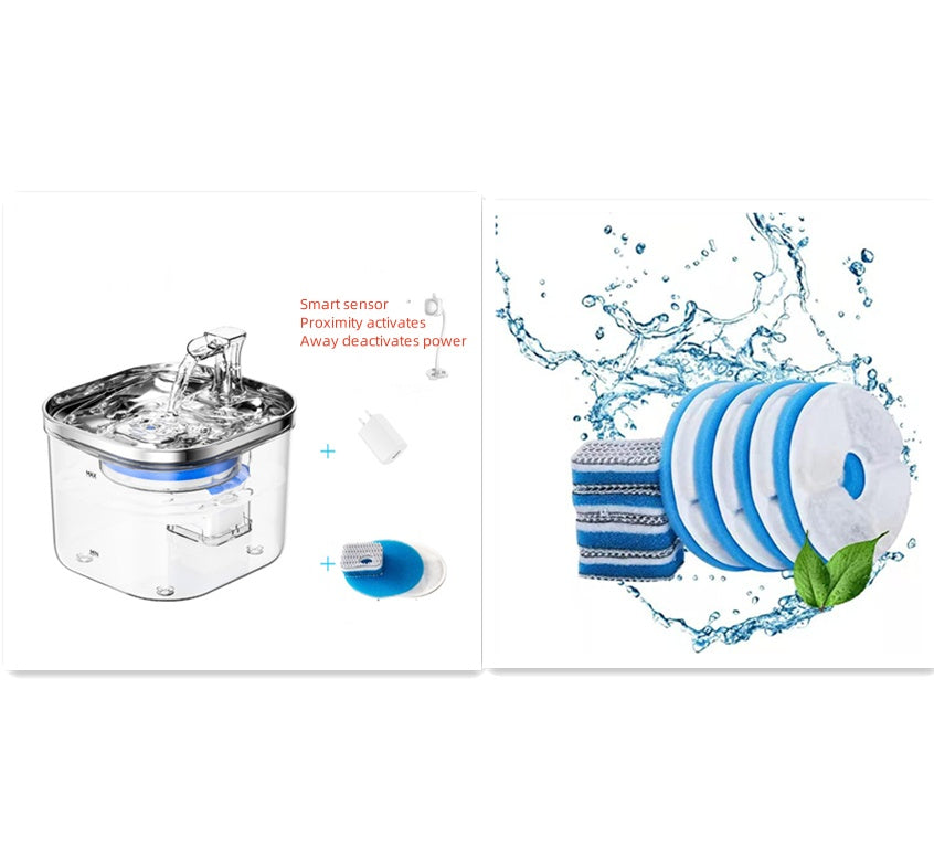 Stainless Steel Smart Pet Water Fountain - 3.2L Automatic Circulation Filter