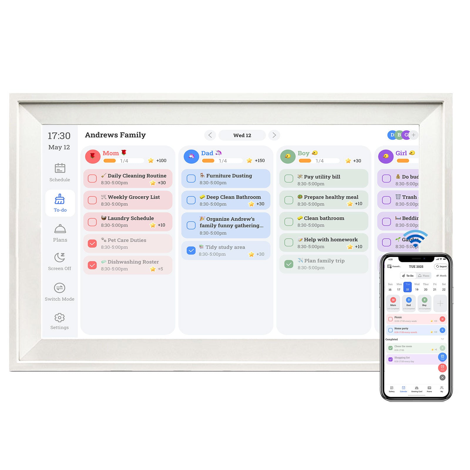 Smart Digital Photo Frame With APP