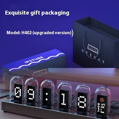 Retro RGB Nixie Tube Clock - IPS Digital Desktop Clock with APP Control
