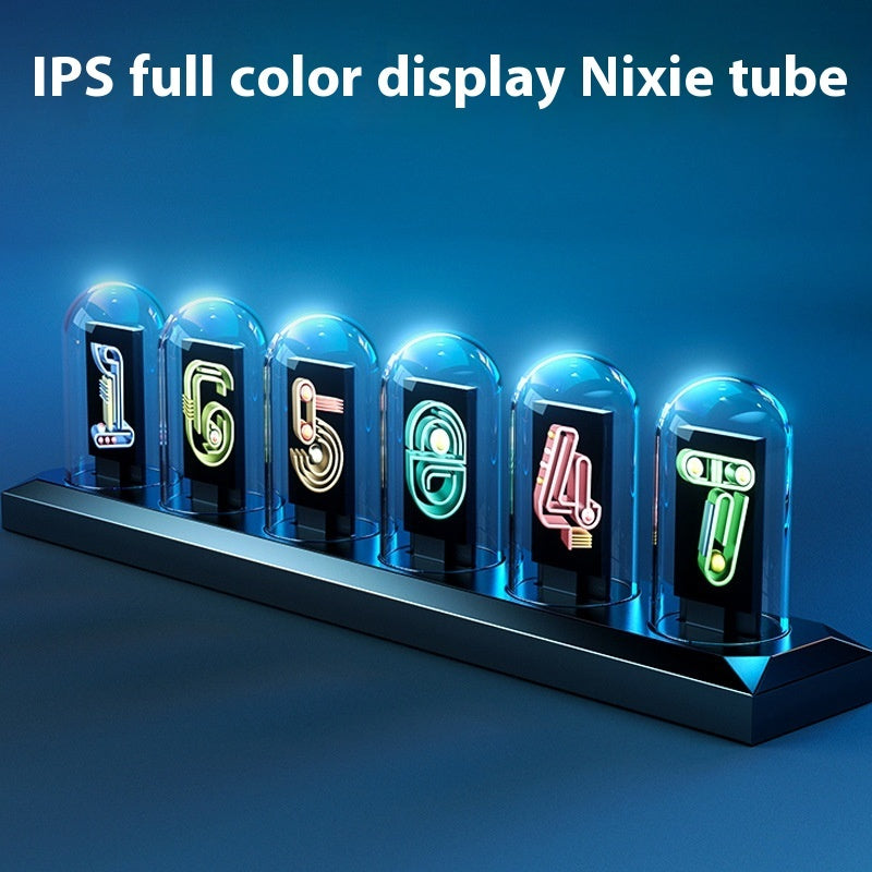 Retro RGB Nixie Tube Clock - IPS Digital Desktop Clock with APP Control