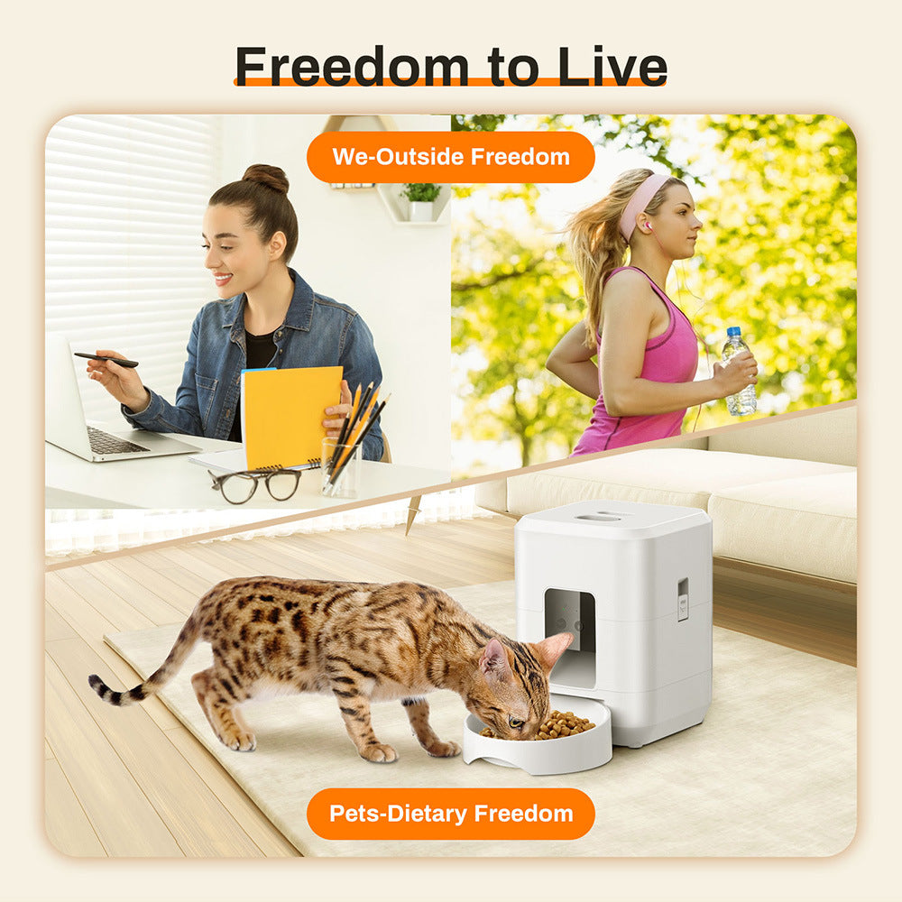 Geeky 2L Smart WiFi Automatic Pet Feeder - Precision Timing & App Control