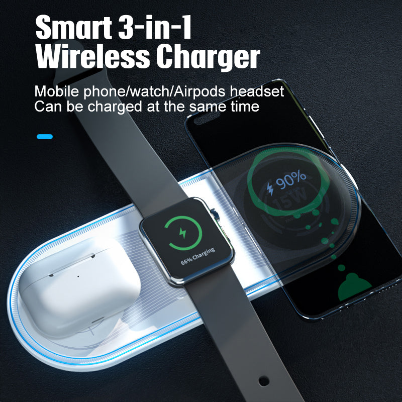 New Flat 3-in Wireless Charger 15W Ambient Light