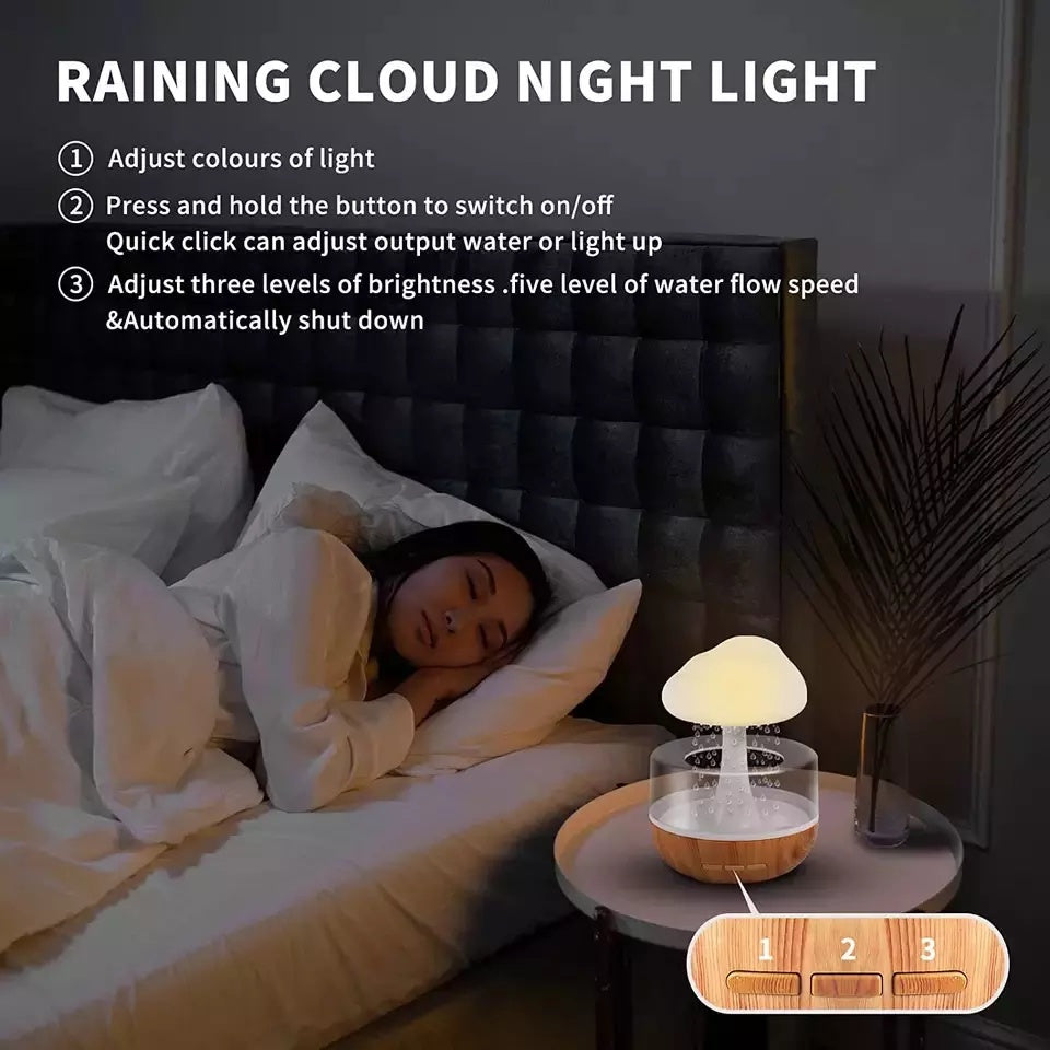 New Design Raining Cloud Humidifier 400 ML Colorful Cloud Humidifier With Water Drop For Christmas Gift