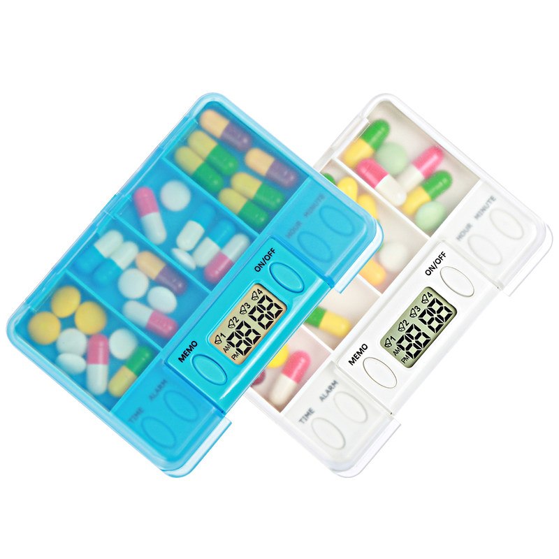 Smart Bluetooth Pill Box Reminder - App Sync & Alarm Notification