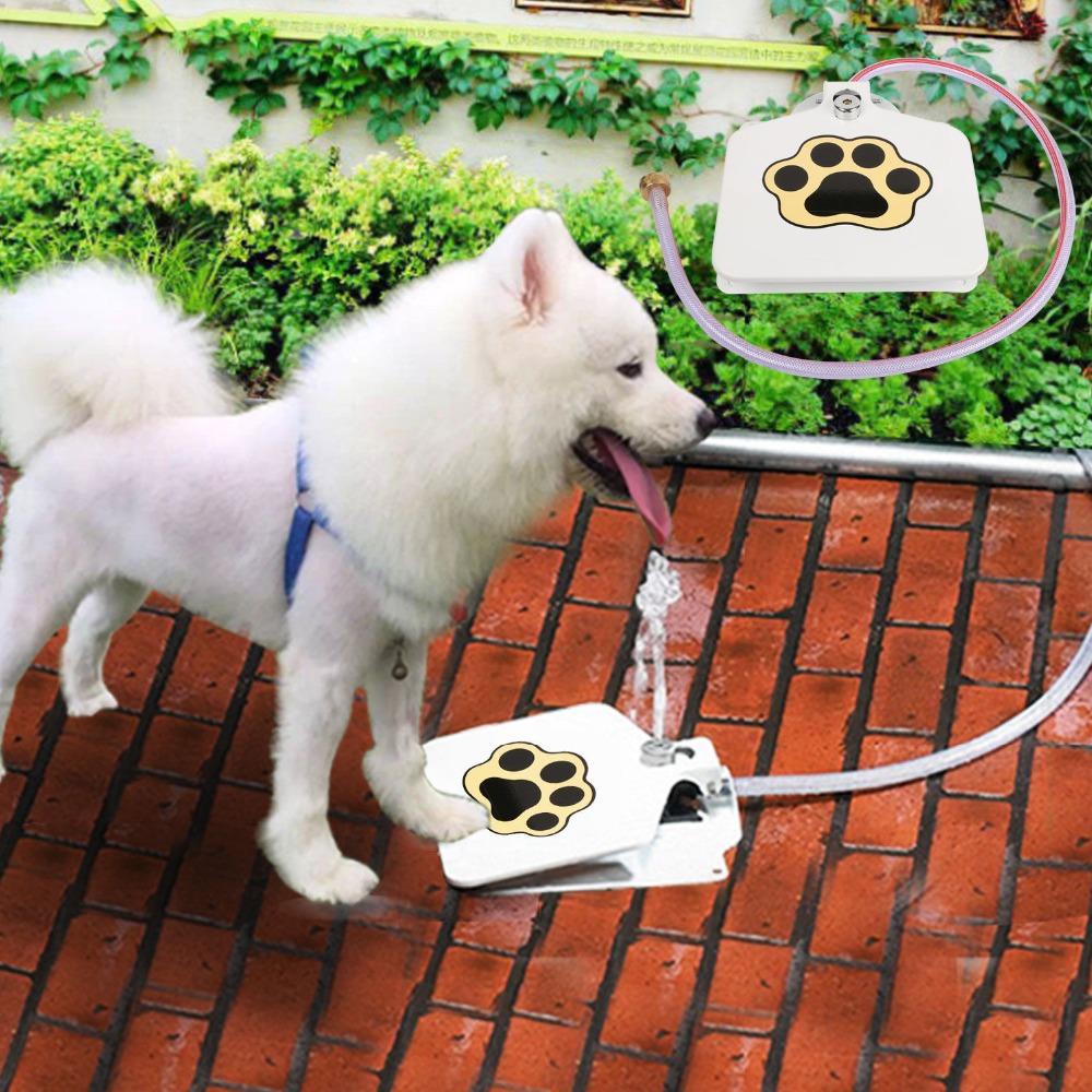 Outdoor Automatic Dog Pet Water Fountain - Durable Step-On Paw Design