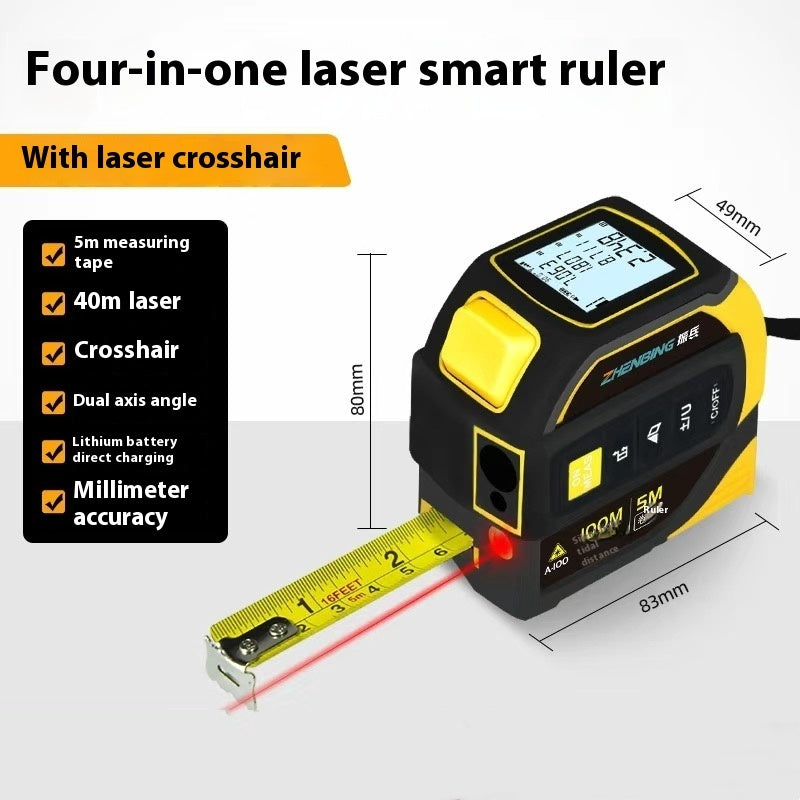 Digital Laser Tape Measure - Bluetooth Smart Rangefinder & Cross Line
