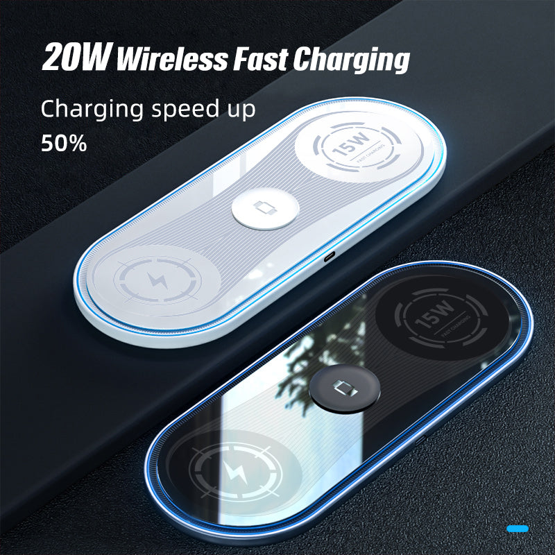 New Flat 3-in Wireless Charger 15W Ambient Light