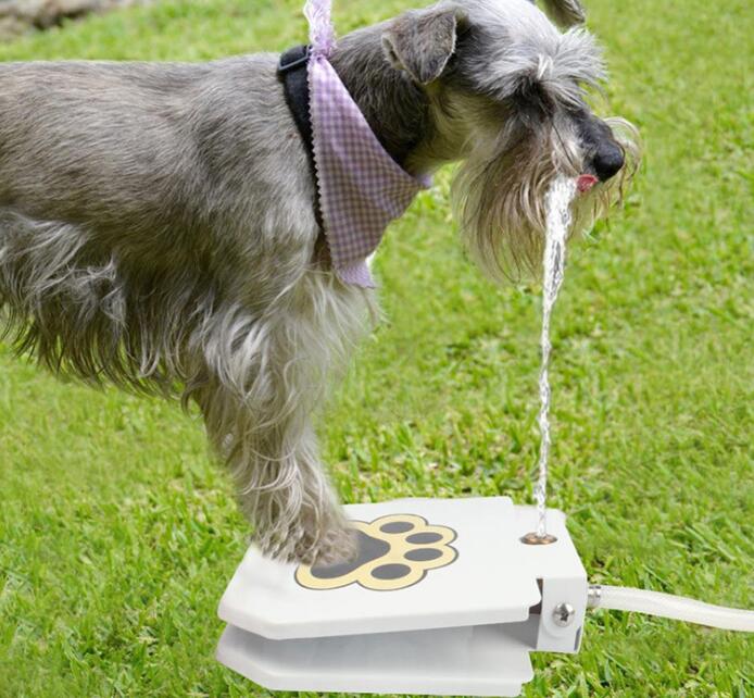 Outdoor Automatic Dog Pet Water Fountain - Durable Step-On Paw Design