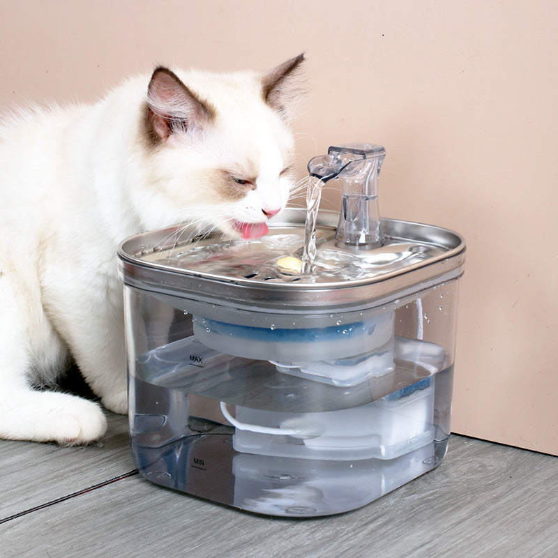 Stainless Steel Smart Pet Water Fountain - 3.2L Automatic Circulation Filter