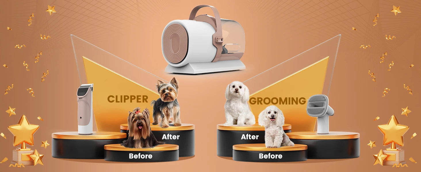 Professional 7-in-1 Pet Grooming Vacuum Kit - 11000Pa High Suction & Quiet Design