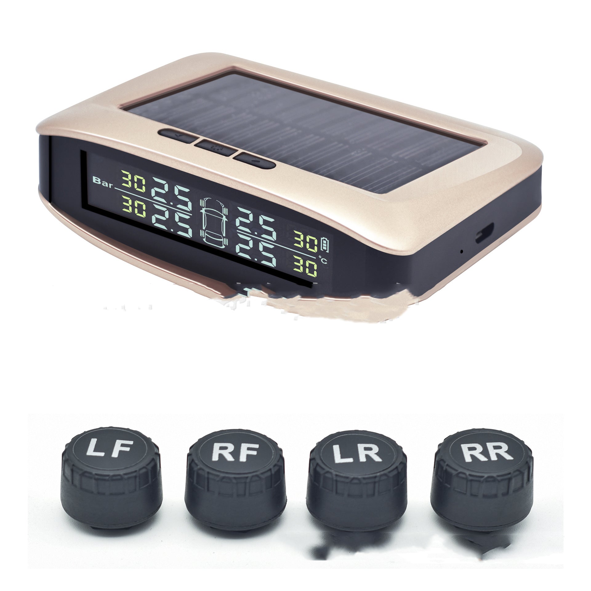 Tire Pressure Monitor Multifunctional Wireless Solar