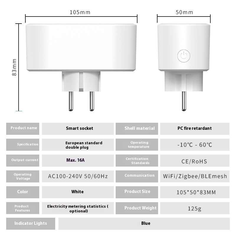 16A Smart WiFi Plug with Power Monitoring