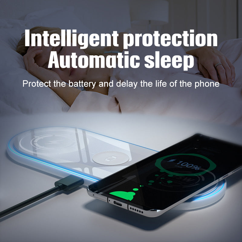 New Flat 3-in Wireless Charger 15W Ambient Light