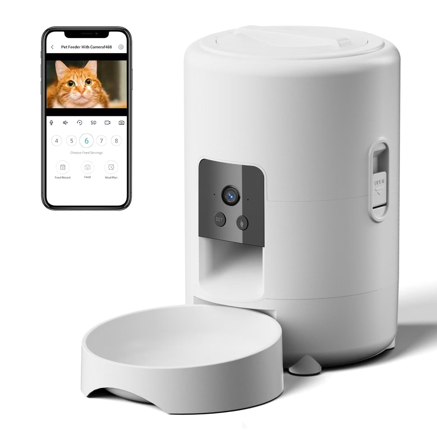 Geeky 2L Smart WiFi Automatic Pet Feeder - Precision Timing & App Control