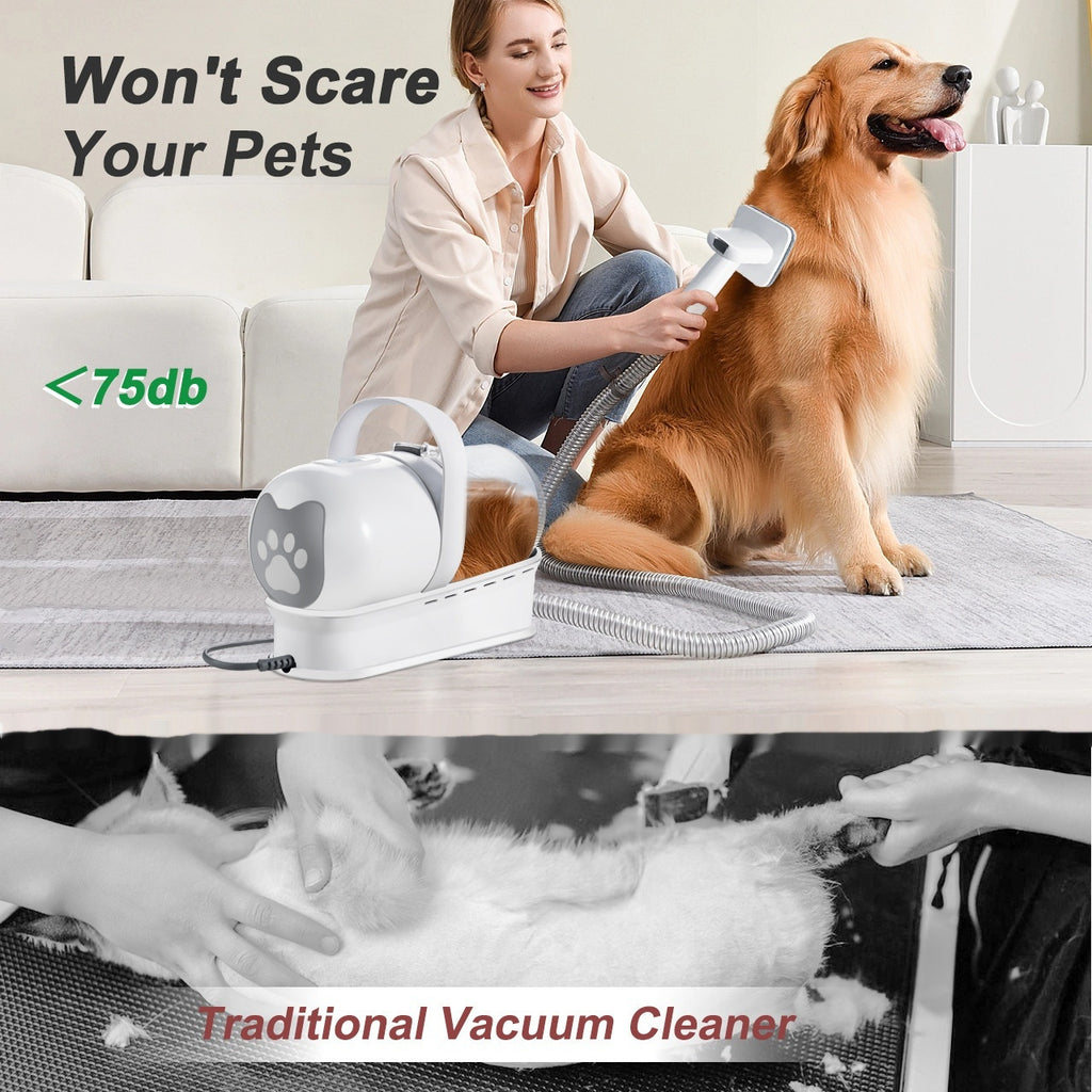 Professional 7-in-1 Pet Grooming Vacuum Kit - 11000Pa High Suction & Quiet Design