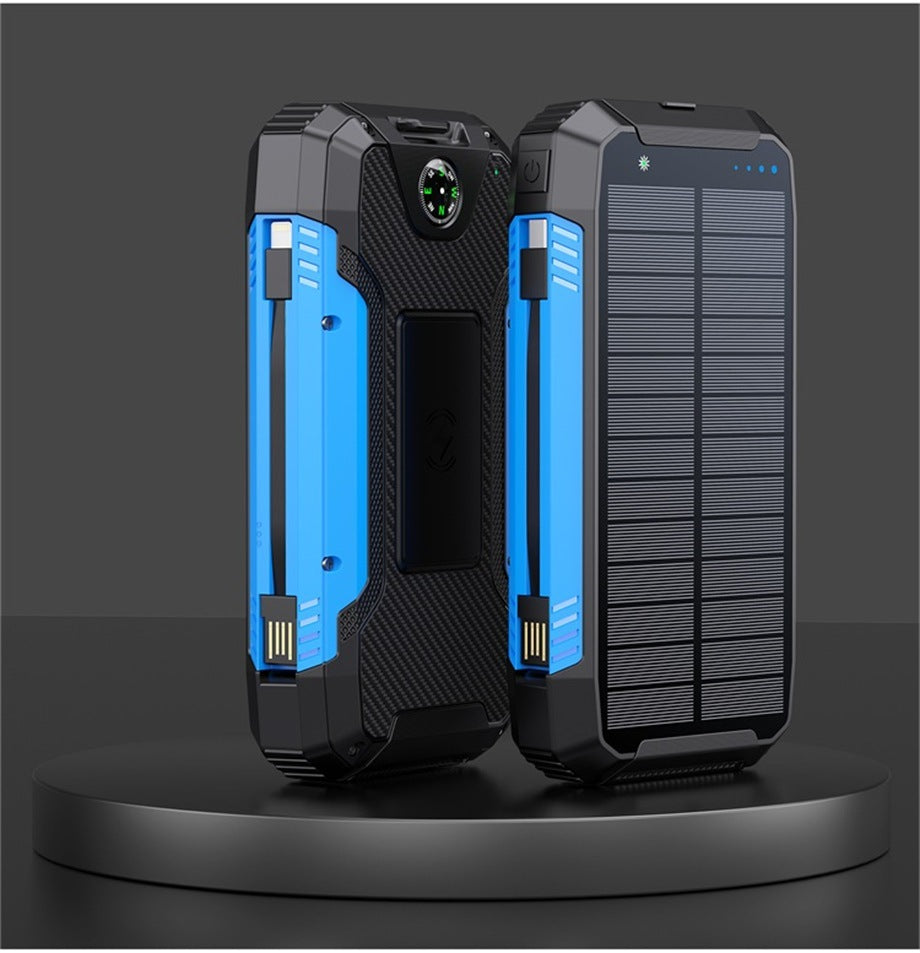 With Cable Solar Charging Unit 20000mah Portable Wireless Charger Mobile Phone Power Bank