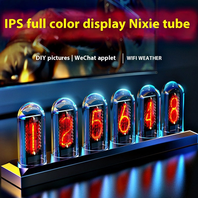 Retro RGB Nixie Tube Clock - IPS Digital Desktop Clock with APP Control